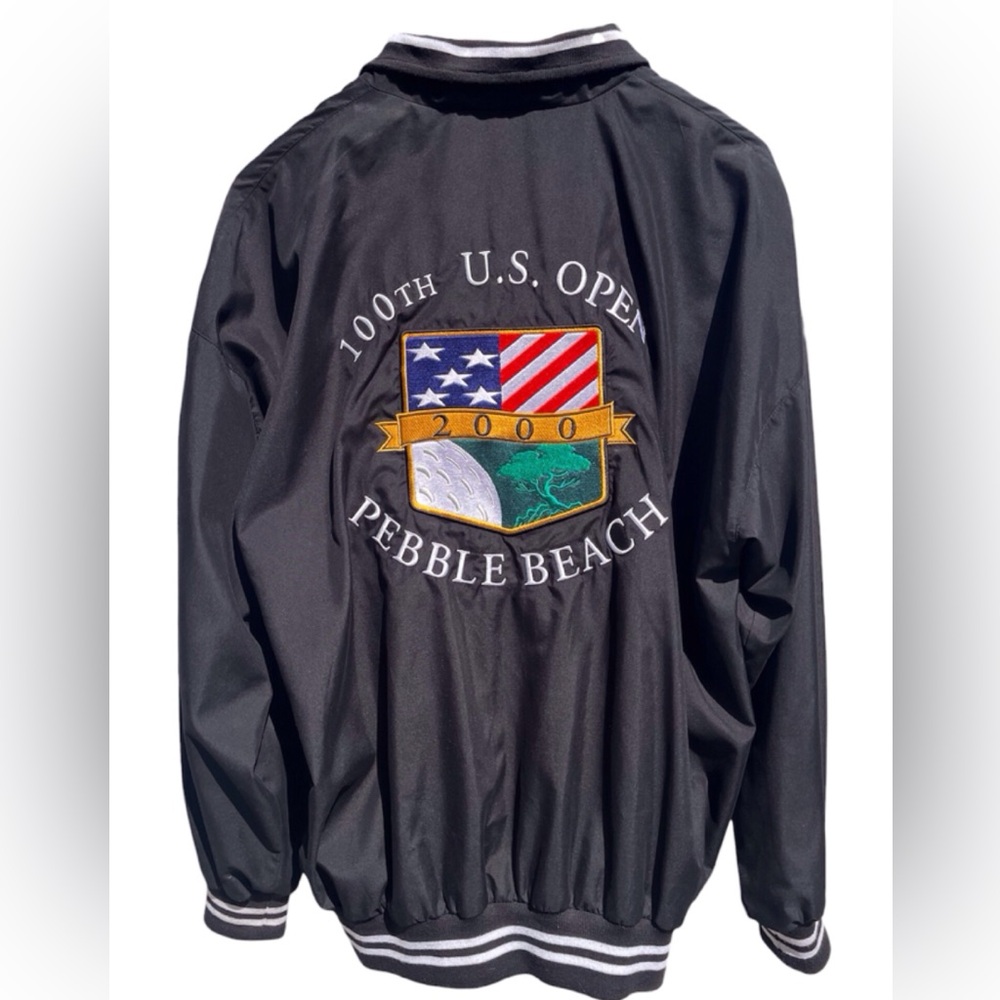 Vintage New Slazenger Varsity Jacket Men’s Black 100th US Open Pebble Beach 2000
